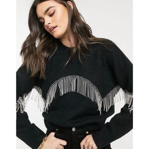 & Other Stories Diamanté Fringe Sweater
